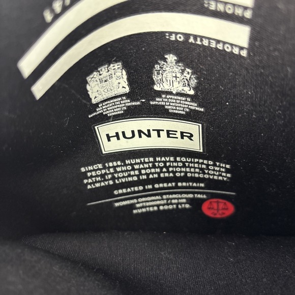 HUNTER Wellies Rainboots Original Tall Glitter Starcloud Women's Size 9 Black - Picture 11 of 15